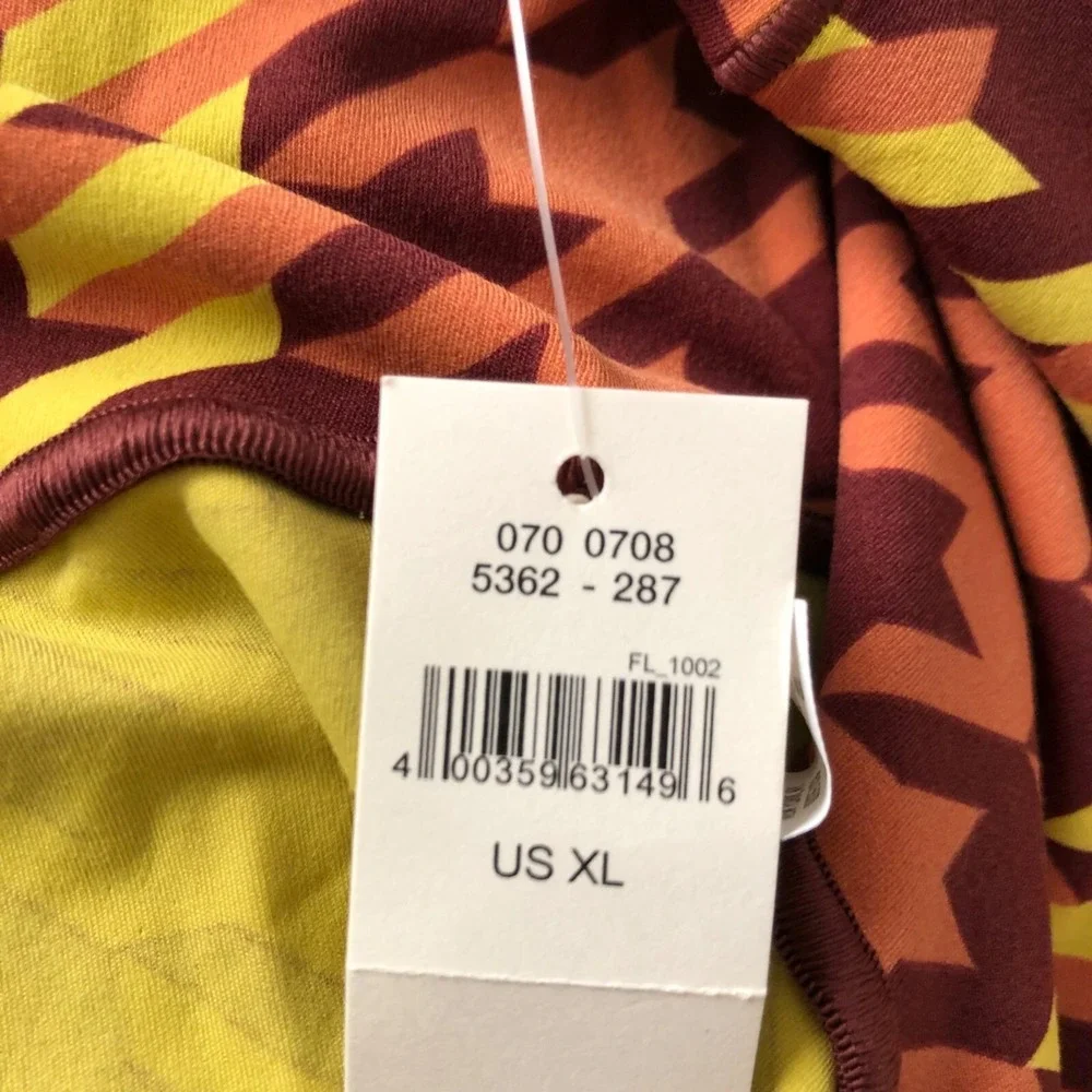Offline By Aerie High-Rise Leggings XL Houndstooth Plaid Pattern Orange & Yellow